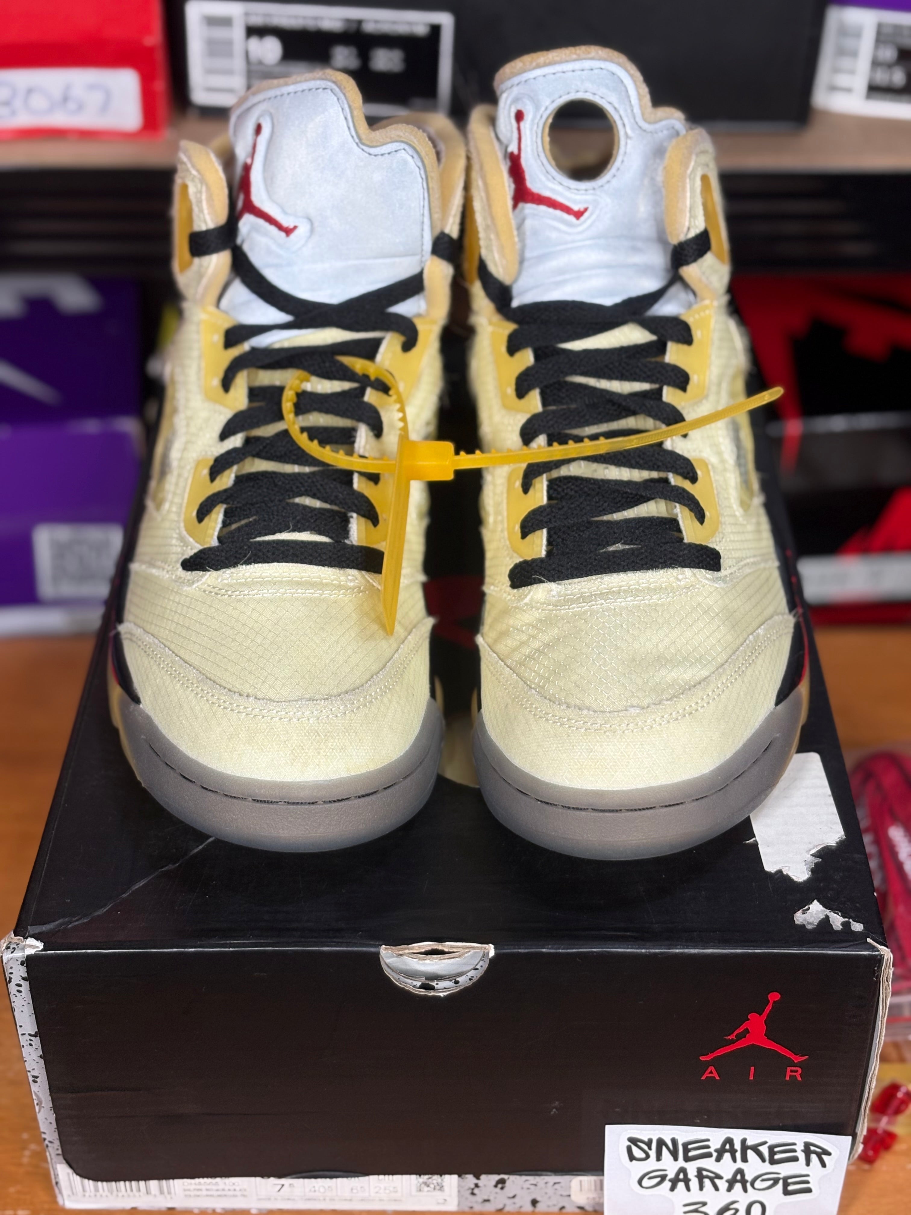 Jordan 5 x Off White Sail- Size 7.5