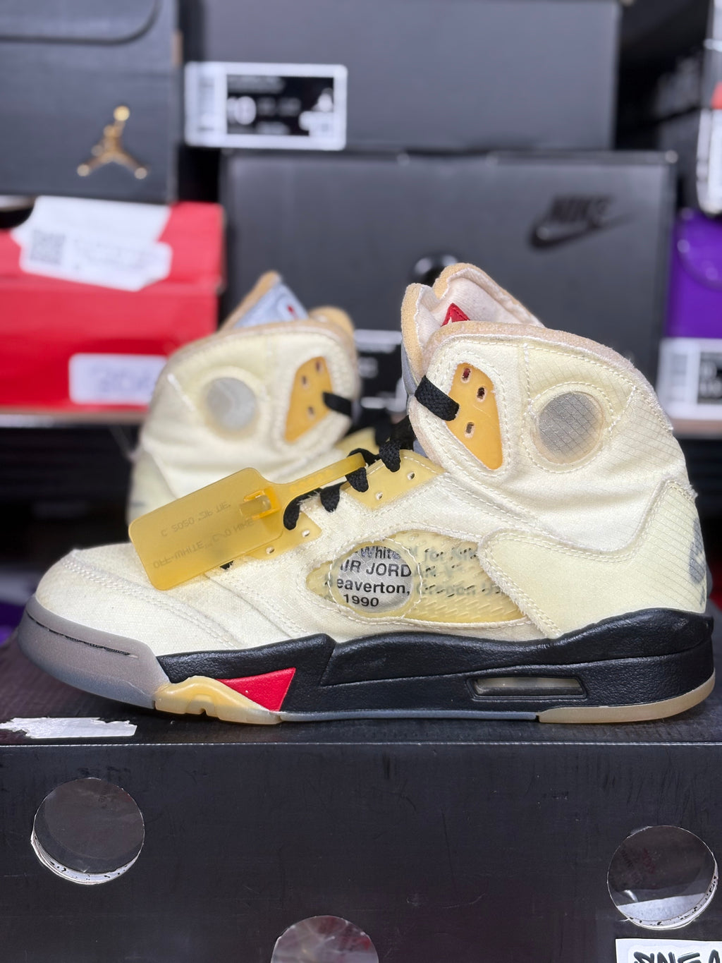 Jordan 5 x Off White Sail- Size 7.5